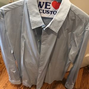 Light blue and white Elie Tahari Button down